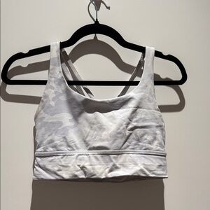 Lululemon White Camouflage Energy Bra *longline